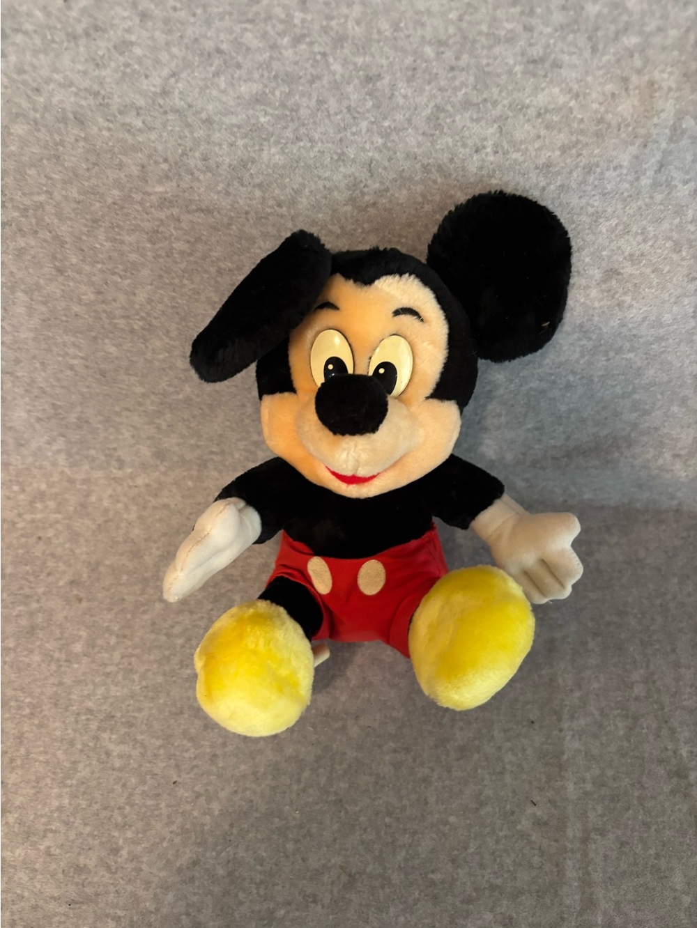 Vintage Disney Mickey Mouse Mouse Plush- plastic eyes 9”